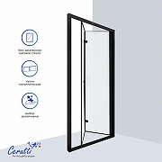 Душевая дверь Ceruttispa Белла (Bella) 100 BELLA D101BF 12010 профиль Черный матовый стекло матовое