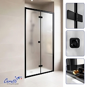 Душевая дверь Ceruttispa Белла (Bella) 90 BELLA D91BF 12011 профиль Черный матовый стекло матовое-2