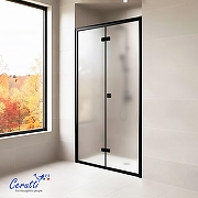 Душевая дверь Ceruttispa Белла (Bella) 90 BELLA D91BF 12011 профиль Черный матовый стекло матовое-3