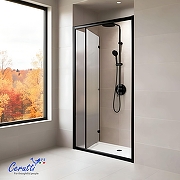 Душевая дверь Ceruttispa Белла (Bella) 90 BELLA D91BF 12011 профиль Черный матовый стекло матовое-4