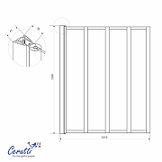 Шторка на ванну Ceruttispa Буна (Bouna) 130х140 BOUNA-BF 12013 профиль Черный матовый стекло матовое-5