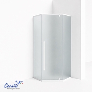 Душевой уголок Ceruttispa C3A 90х90 R C3AWF 12015 профиль Белый стекло матовое-2