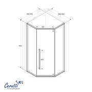 Душевой уголок Ceruttispa C3A 90х90 R C3AWF 12015 профиль Белый стекло матовое-6