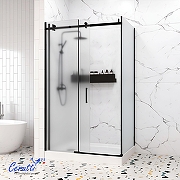 Душевой уголок Ceruttispa Чезас (Ceza's) 120х90 L CEZA'S120BF 12016 профиль Черный матовый стекло матовое-3