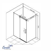 Душевой уголок Ceruttispa Чезас (Ceza's) 120х90 L CEZA'S120BF 12016 профиль Черный матовый стекло матовое-6