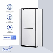Душевой уголок Ceruttispa Чика (Chika) 100х100 ZP101BF 12017 профиль Черный матовый стекло матовое