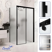 Душевой уголок Ceruttispa Марбелла (Marbella) 120х80 MARBELLA 120BF R 12019 профиль Черный матовый стекло матовое-2