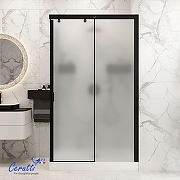 Душевой уголок Ceruttispa Марбелла (Marbella) 120х80 MARBELLA 120BF R 12019 профиль Черный матовый стекло матовое-3