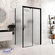 Душевой уголок Ceruttispa Марбелла (Marbella) 120х80 MARBELLA 120BF R 12019 профиль Черный матовый стекло матовое-4