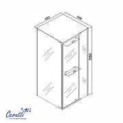 Душевой уголок Ceruttispa Мими (Mimi) 90х90 MIMI ZQ91BF 12020 профиль Черный матовый стекло матовое-8
