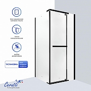 Душевой уголок Ceruttispa Мими (Mimi) 90х90 MIMI ZQ91BF 12020 профиль Черный матовый стекло матовое