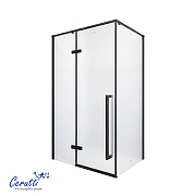 Душевой уголок Ceruttispa 120х90 C1AF L 12040 профиль Черный матовый стекло матовое-5