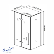 Душевой уголок Ceruttispa 120х90 C1AF L 12040 профиль Черный матовый стекло матовое-6