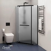 Душевой уголок Ceruttispa Чика (Chika) 90х90 CHIKA ZP91BF 12041 профиль Черный матовый стекло матовое-3