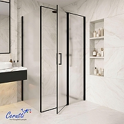 Душевой уголок Ceruttispa Виктория (Victoria) 120х90 VICTORIA120BF R 12042 профиль Черный матовый стекло матовое-3