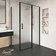 Душевой уголок Ceruttispa Виктория (Victoria) 120х90 VICTORIA120BF R 12042 профиль Черный матовый стекло матовое-2