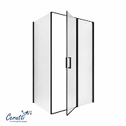 Душевой уголок Ceruttispa Виктория (Victoria) 120х90 VICTORIA120BF R 12042 профиль Черный матовый стекло матовое-5