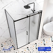 Душевой уголок Ceruttispa Чезас (Ceza's) 120х90 CEZA’S120BF R 12179 профиль Черный матовый стекло матовое-4