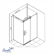 Душевой уголок Ceruttispa Чезас (Ceza's) 120х90 CEZA’S120BF R 12179 профиль Черный матовый стекло матовое-6