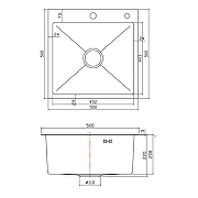 Кухонная мойка Fmark 50 FSC5050C цвет Золото матовое-1