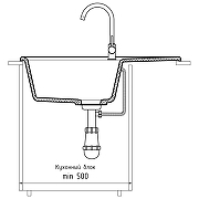 Кухонная мойка GranFest Unique U-740L кашемир цвет Кашемир-3