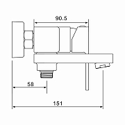 Смеситель для ванны Rose R2802 цвет Хром-17