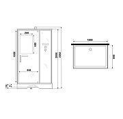 Душевая кабина Niagara Standart 100х80 ST100/80/15Q/BL/BK без гидромассажа-10