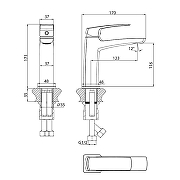 Смеситель для раковины Grossman Mercury 510.K35.10.420 цвет Графит брашированный-4