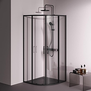 Душевой уголок AM.PM Above 90x90 W9XG-401-9090-BT профиль Черный матовый стекло прозрачное-5