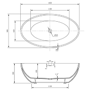 Акриловая ванна Abber 165х90 AB9249-1.6 цвет Белый-6