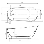 Акриловая ванна Abber 170х71 AB9501 цвет Белый-9