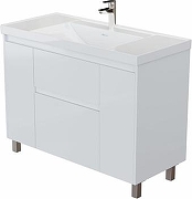 Тумба с раковиной Aquanet Nova Lite 2.0 110 377647 цвет Белый глянец