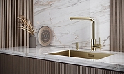 Смеситель для кухни Paulmark Twin Tw213622-LG цвет Светлое золото-1