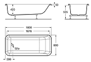 Акриловая ванна Roca Element 180х80 A24T447000 + A24T437000 цвет Белый-1