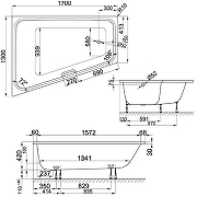 Стальная ванна Bette Space L 170x130 L 1132-000AS цвет Белый с шумоизоляцией и антискользящим покрытием-3