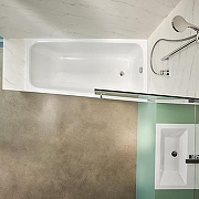 Стальная ванна Bette Space M 170x90 R 1141-000AS цвет Белый с шумоизоляцией и антискользящим покрытием-1