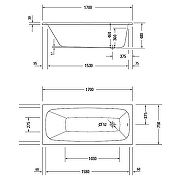 Ванна из искусственного камня Duravit Aurena 170х75 700548000000000 цвет Белый матовый-1