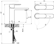 Смеситель для раковины Ravak Chrome II CR II 014.20BL X070458 цвет Черный матовый-2