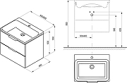 Тумба под раковину Ravak Comfort II 60 X000001818 подвесная цвет Белый-2