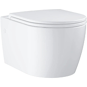 Унитаз с инсталляцией Grohe Bau Ceramic 103849SH00 цвет Альпийский белый с сиденьем Микролифт и клавишей смыва цвет Хром глянцевый-1