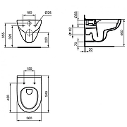 Унитаз с инсталляцией Ideal Standard I.Life A RI471602 цвет Белый с сиденьем Микролифт-14