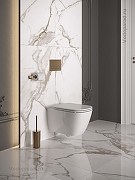 Унитаз подвесной Sanita Luxe Bellise WC.WH/Bellise/SlimDM.Rim/WHT.G цвет Белый с сиденьем Микролифт-5