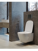 Унитаз подвесной Sanita Luxe Bellise WC.WH/Bellise/SlimDM.Rim/WHT.G цвет Белый с сиденьем Микролифт-6