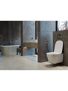 Унитаз подвесной Sanita Luxe Bellise WC.WH/Bellise/SlimDM.Rim/WHT.G цвет Белый с сиденьем Микролифт-7