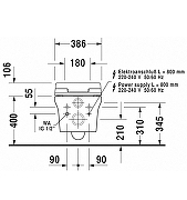 Унитаз подвесной Duravit P3 Comforts 2561590000 цвет Белый без сиденья-3