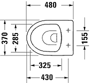 Унитаз приставной Duravit DuraStyle 41840900A1 цвет Белый с сиденьем Микролифт-1