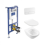 Унитаз с инсталляцией Villeroy&Boch Architectura 4616D301 цвет Белый с сиденьем Микролифт и клавишей смыва цвет Белый