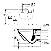 Унитаз подвесной Villeroy&Boch Subway 3.0 4670T0R1 цвет Белый без сиденья-7