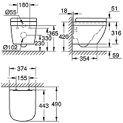 Унитаз подвесной Grohe Euro Ceramic 39693000 цвет Альпийский белый с сиденьем Микролифт-1