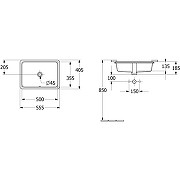 Раковина встраиваемая снизу Villeroy&Boch Tube 55 41525001 цвет Альпийский Белый-1